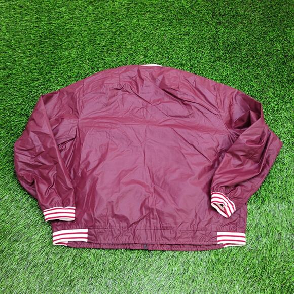 Vintage 80s MOD Varsity Jacket Women XL 25x23 Burgundy Baggy - Picture 2 of 12